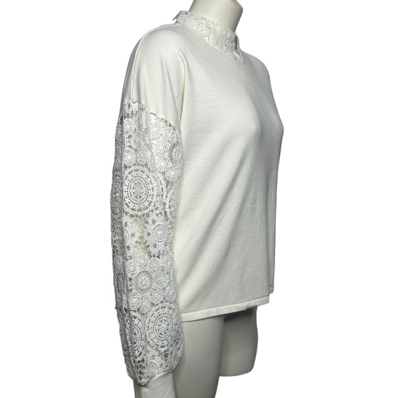 Belldini Top Off White / White Lace Long Sleeve Women's XL New - Picture 2 of 16